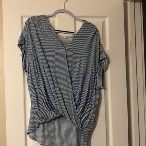 Women’s Blue and White Stripe Top